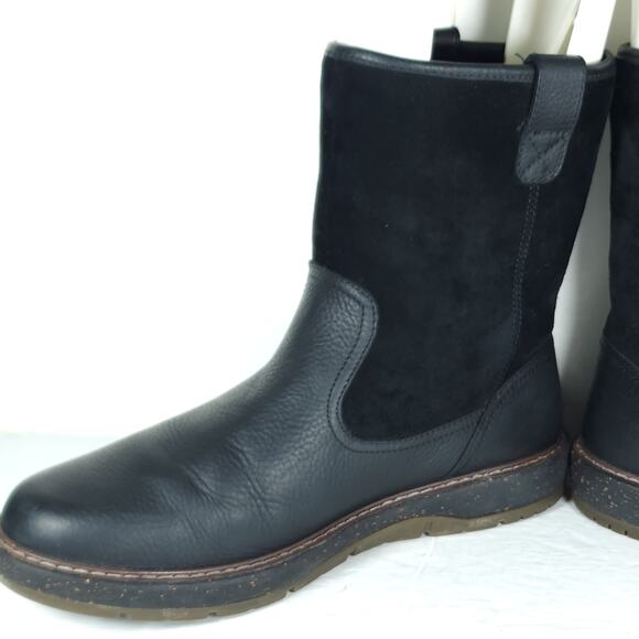 Abeo Men's Bryson US10,5 Full Grain Black Leather PullUp Orthotic Shearling Boot - Picture 5 of 16